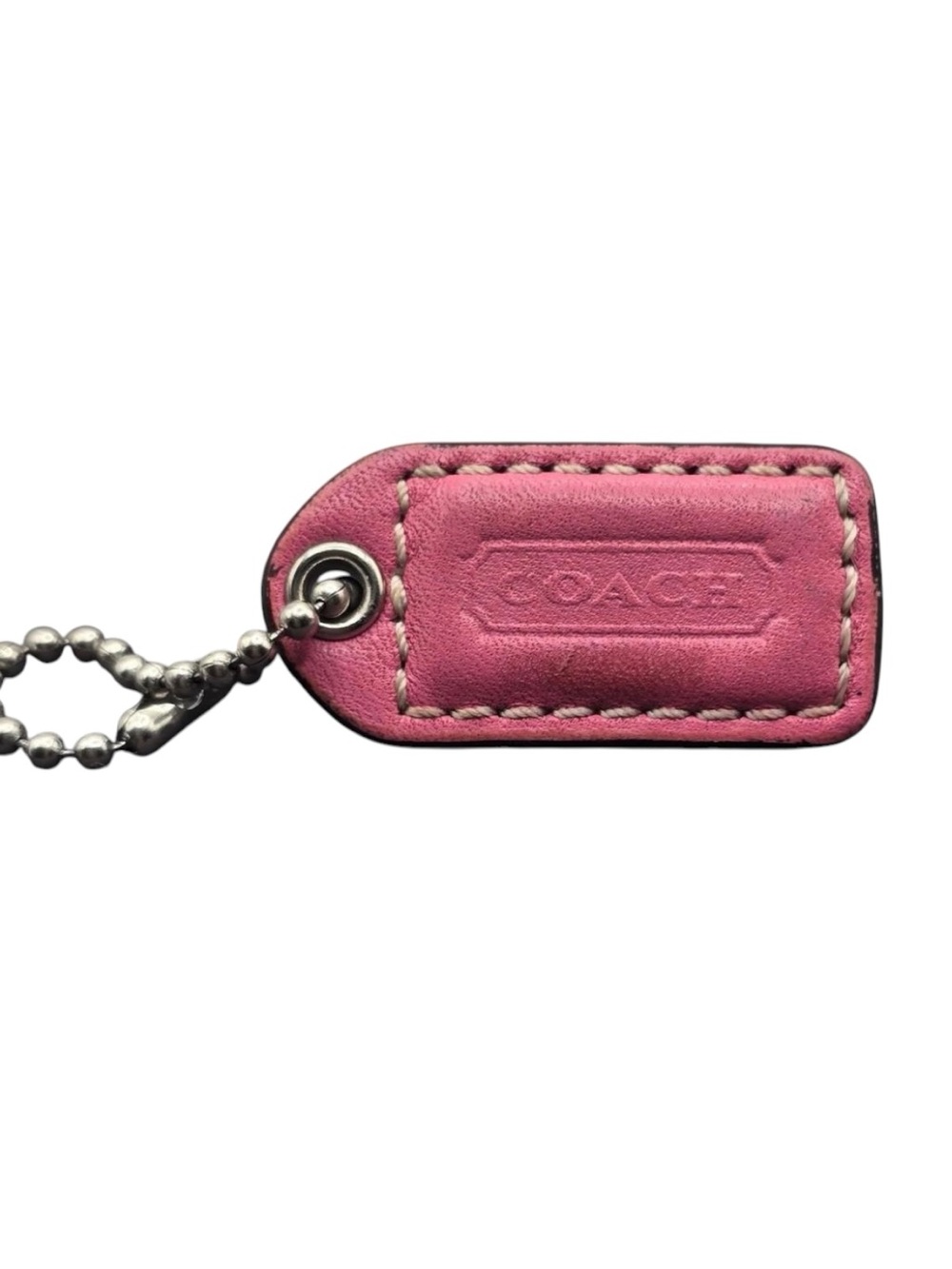 Coach Pink Leather Purse Charm Tag